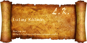 Lulay Kálmán névjegykártya